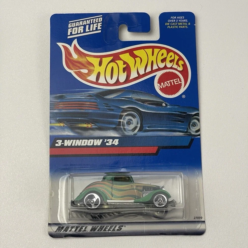 Mattel 2000 Hot Wheels 3 Window 1934 Green Collector 132